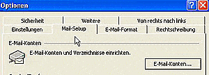klicken Sie auf Mail-Setup